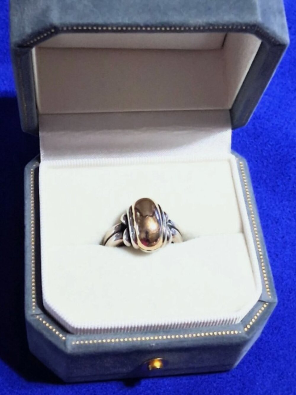 James Avery 14k Gold and Sterling Silver Knotted Dome Ring Size 7